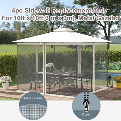 Outsunny 302 x 207cm Universal Replacement Mesh Sidewall Netting for Gazebos and Canopy Tents, (Sidewall Only) White 