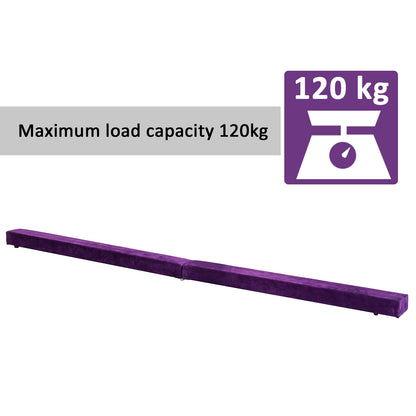 HOMCOM 2.4M 8FT Gymnastics Folding Balance Beam Home Gym Training Exercise Sports - Purple 