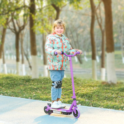 AIYAPLAY Electric Scooter for Ages 6-14, with Colourful Light and Electric Brake, Electric Scooter E Scooter, Up to 10 KM/H & 8 KM, Purple 