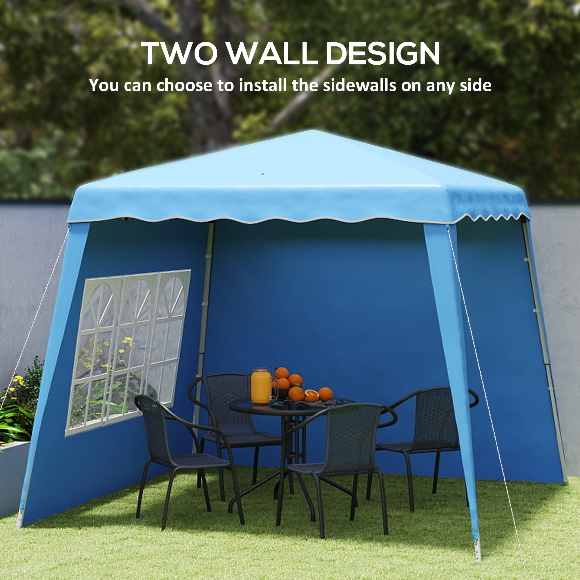 Outsunny 2.4 x 2.4m UV50+ Pop Up Gazebo - Blue 