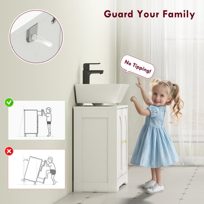 HOMCOM Under Sink Bathroom Cabinet with 2 Arch Doors - White 