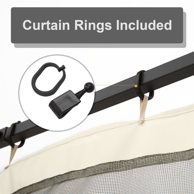 Outsunny 302 x 207cm Universal Replacement Mesh Sidewall Netting for Patio Gazebos and Canopy Tents, (Sidewall Only) Beige 