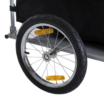 HOMCOM Bicycle Cargo Trailer, Two-Wheel Bicycle Large Cargo Wagon Trailer Oxford Fabric, Folding Storage, & Removable Cover, Yellow 