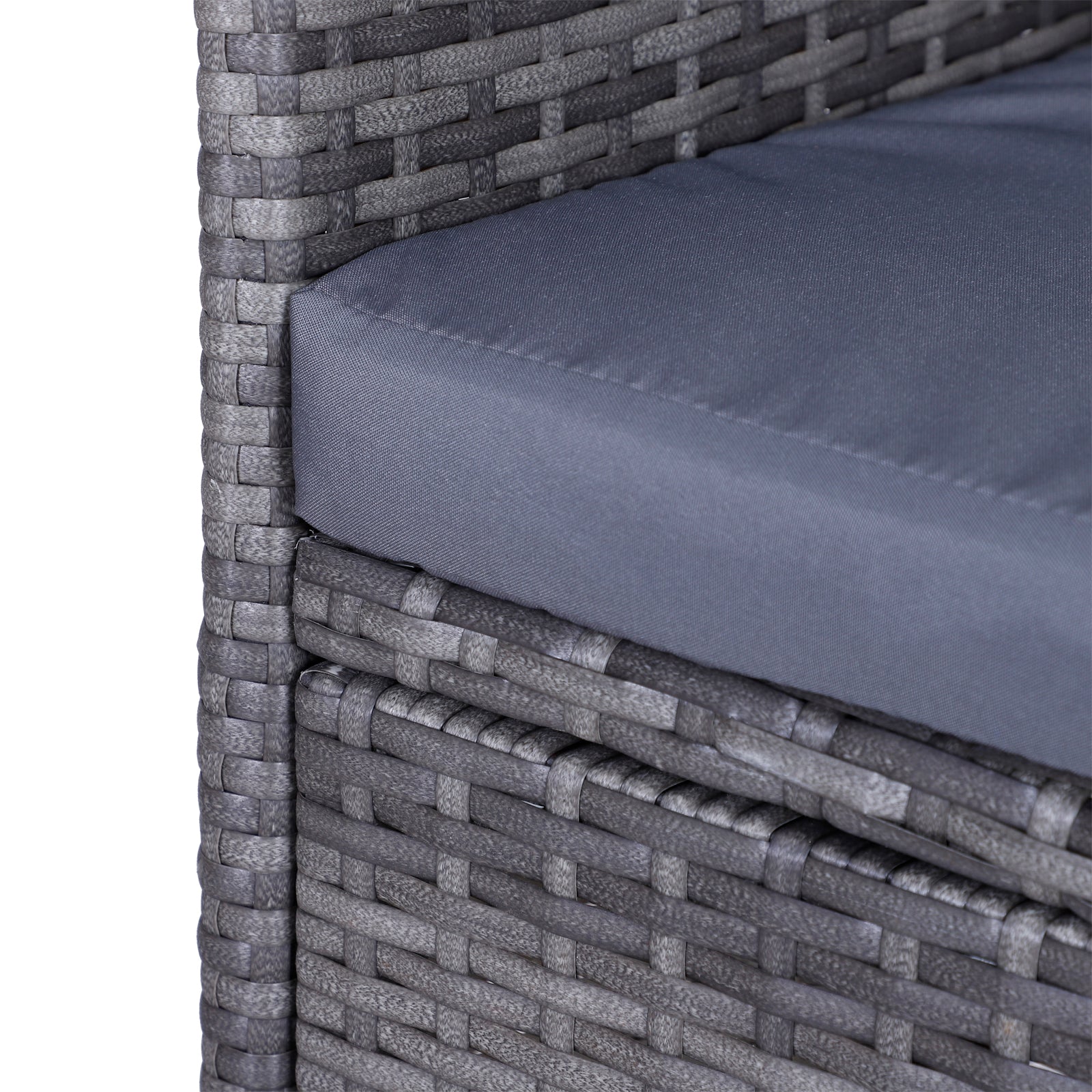 Outsunny 2-Seater PE Rattan Outdoor Garden Bench w/ Centre Table Grey 