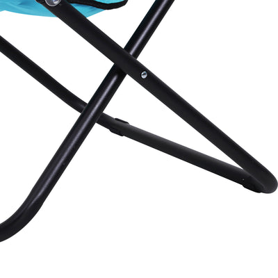 Outsunny Garden Folding Portable Padded Saucer Moon Chair Padded Round Outdoor Camping Travel Fishing Seat Blue 