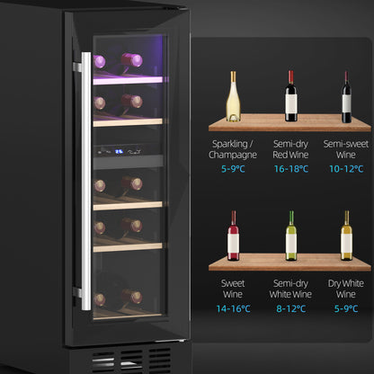 HOMCOM 16 Bottle Dual Zone 5-18\'e2\'84\'83 Wine Fridge - Black