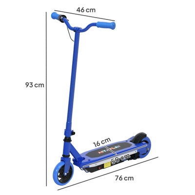 AIYAPLAY Electric Scooter for Ages 6-14, with Colourful Light and Electric Brake, Electric Scooter E Scooter, Up to 10 KM/H & 8 KM, Blue 