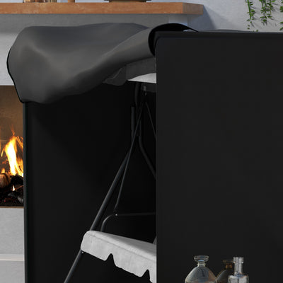 Outsunny 205 x 124cm Three-Seater Swing Chair Protective Cover Black 