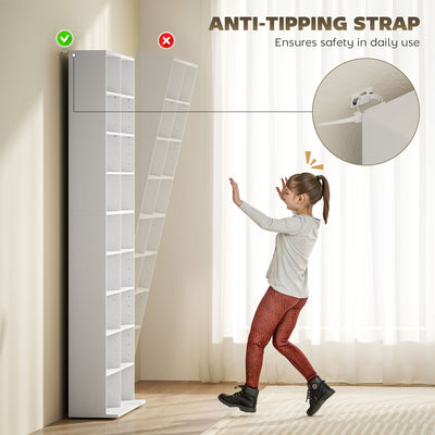 HOMCOM 640 CD Storage Tower - White 