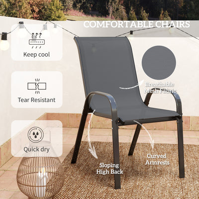 Outsunny Three-Piece Outdoor Garden Set - Grey 