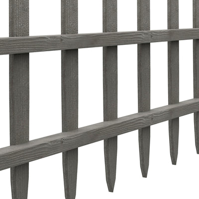 Outsunny 4PCs Wooden Garden Fencing Landscape Edging, Grey 