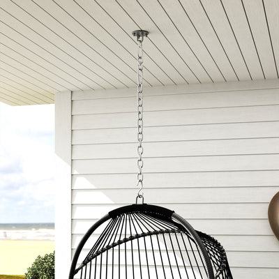 Outsunny Hanging Egg Chair, Foldable Rattan Garden Swing Chair with Installation Kit, Thickened Cushion and Headrest, Indoor Outdoor Hanging Egg Basket Seat for Patio, Porch, Dark Grey 