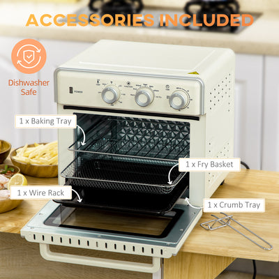 HOMCOM 20L 90-230\'e2\'84\'83 Mini Electric Oven - Cream 