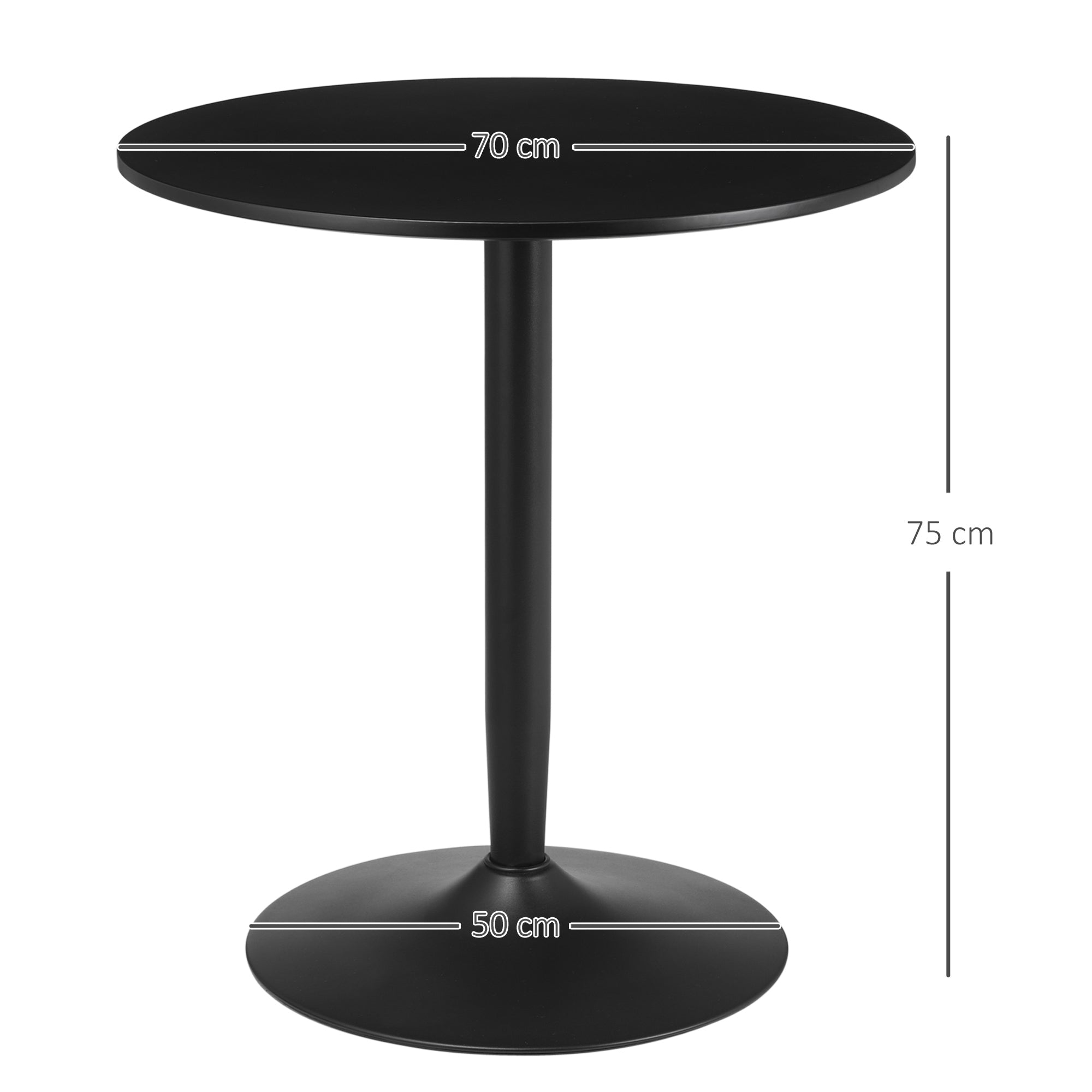 HOMCOM 75H x \'ce\'a670cm Two-Person Minimalistic Dining Table - Black 