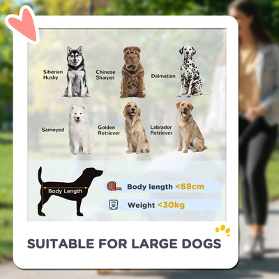 PawHut Easy Folding Pet Stroller for Large Dogs with 4 Big Wheels, Shock Absorb Frame, Safety Leashes, Brakes, Black 