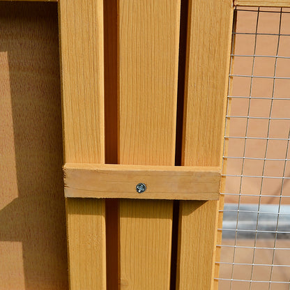 PawHut Rabbit Hutch Outdoor Guinea Pig Hutch House Small Animal Bunny Cage w/ Openable Roof, 115 x 44 x 65 cm 