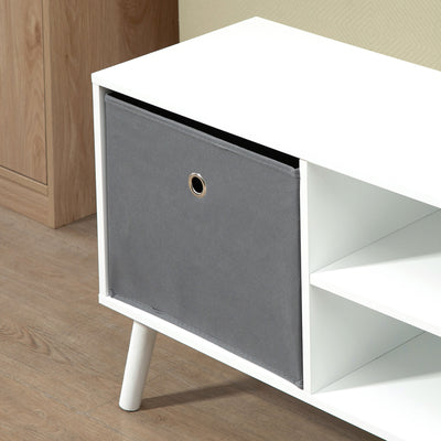 HOMCOM TV Cabinet Stand Unit for TVs up to 50'' with Foldable Drawers, Entertainment Centre for Living Room White 