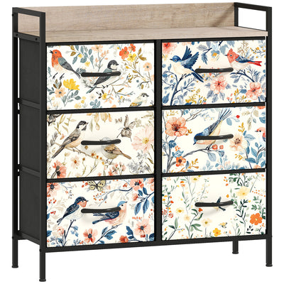 HOMCOM 6-Drawer Chest of Drawers - White 