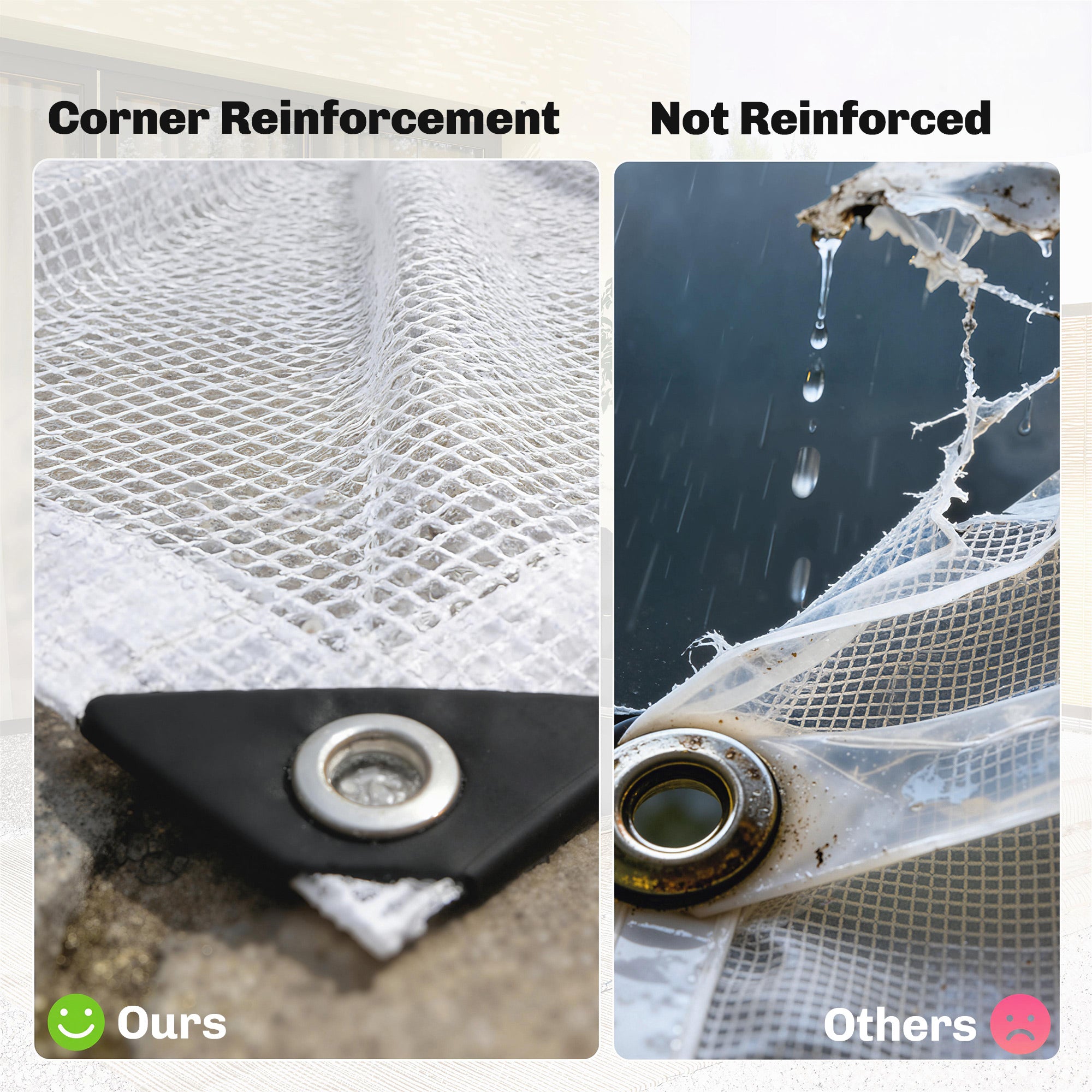 Outsunny 4 x 6m Waterproof Tarpaulin, Heavy Duty 140GSM Tear-Resistant PE Tarp with Reinforced Grommets, UV Protected Cover 