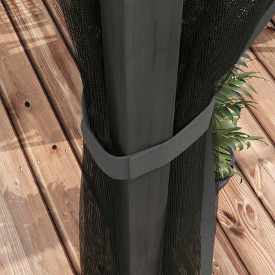 Outsunny 3 x 4m Aluminium Frame Pergola, with Retractable Roof - Dark Grey 