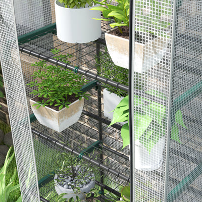 Outsunny 193cm Five Shelf Mini Greenhouse - White 