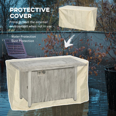 Outsunny 50,000 BTU Gas Fire Pit Table with Cover and Glass Screen - Grey 