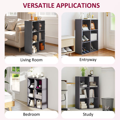 HOMCOM 6-Cube Bookshelf - Grey 