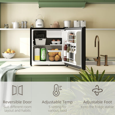 HOMCOM 46 Litre Lockable Countertop Fridge - Black 