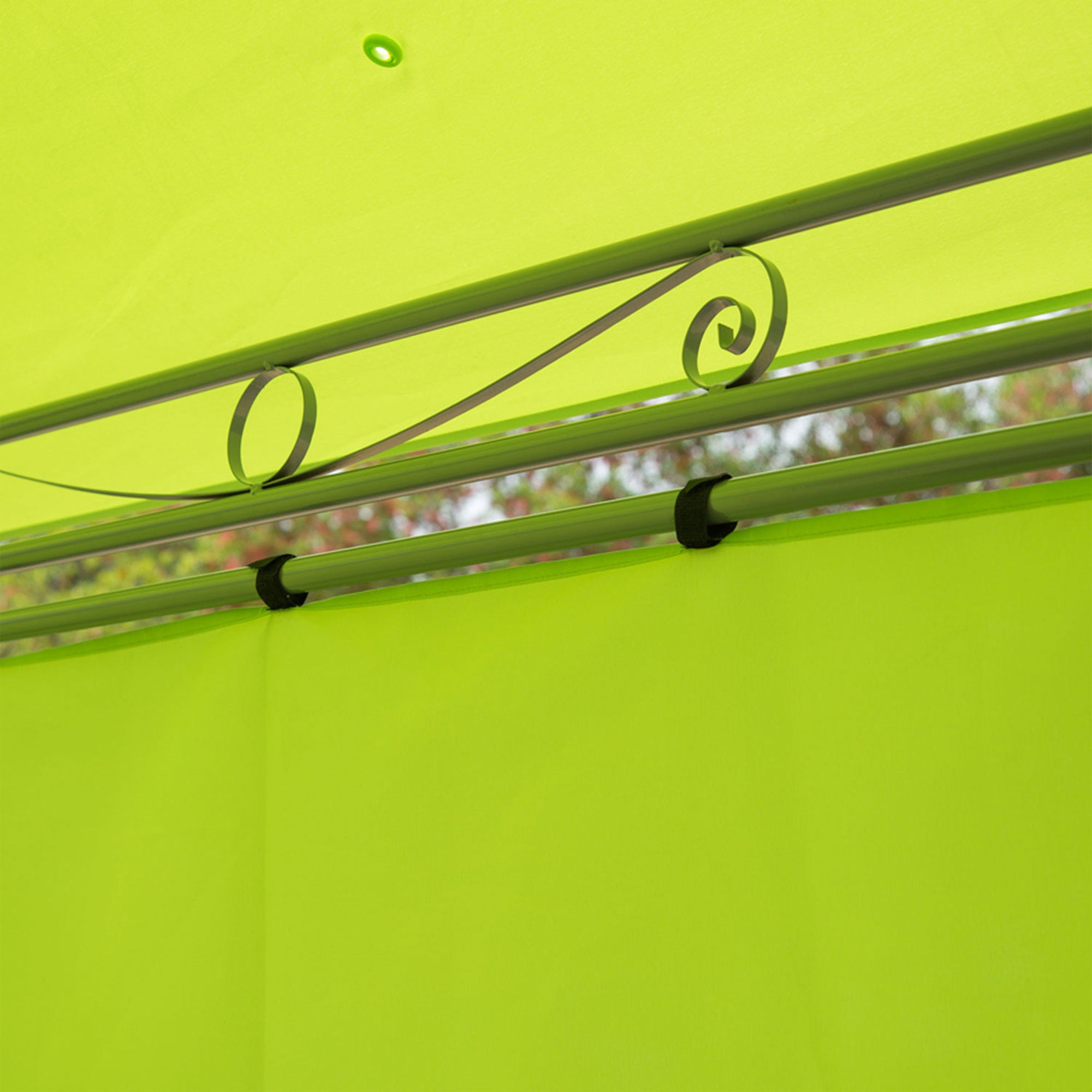 Outsunny 3 x 3(m) Garden Gazebo, Outdoor Gazebo Canopy Shelter with Curtains and Steel Frame for Lawn, Yard and Deck, Green 
