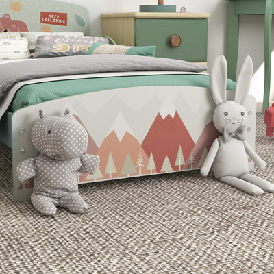 ZONEKIZ Toddler Bed Frame, Kids Bedroom Furniture for Ages 3-6 Years, Green 