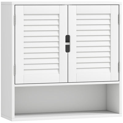 HOMCOM Bathroom Cabinet, Wall Mounted Storage Cabinet with Adjustable Shelves, 60 x 20 x 60 cm, White 
