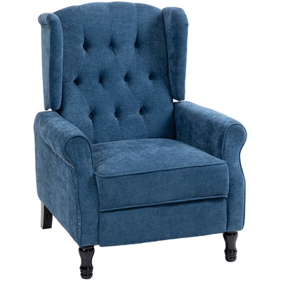 HOMCOM 150° Reclining Vintage Armchair, with footrest, Royal Blue 