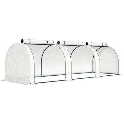 Outsunny 295 x 100 cm Low Tunnel Greenhouse - White