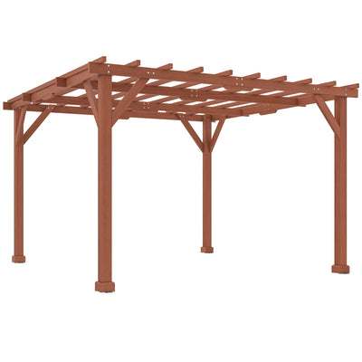 Outsunny 3.3 x 3.3(m) Wooden Pergola Kit, Graden Pergola Gazebo Grape Trellis with Stable Structure for Climbing Vines, Flowers 