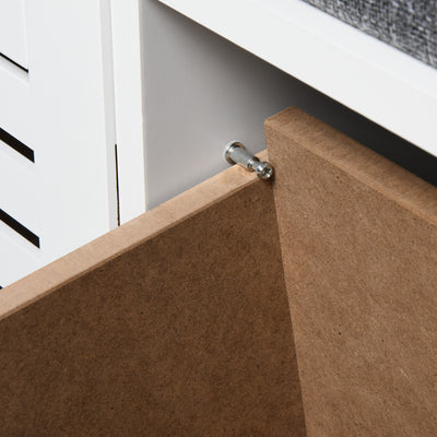 HOMCOM Shoe Storage Bench with 3 Drawers & Removable Grey Seat Cushion Hallway Organisation furniture 