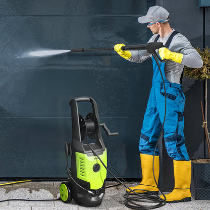 Outsunny 2200W High Pressure Washer, 170 Bar Pressure, 420 L/h Flow, Portable Electric Power Washer Jet Wash Cleaner with Adjustable Nozzle 6M Hose and Hose Reel for Home Patio Car Driveway 