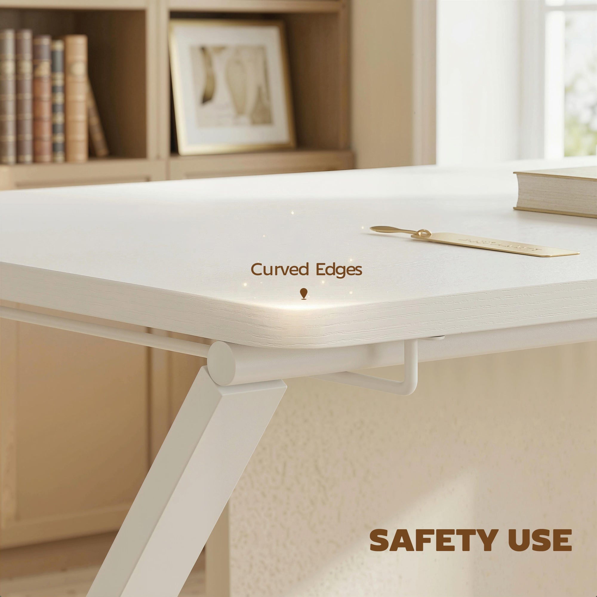 HOMCOM Compact Folding Desk for Small Spaces with Storage Shelf for Home Office, White 