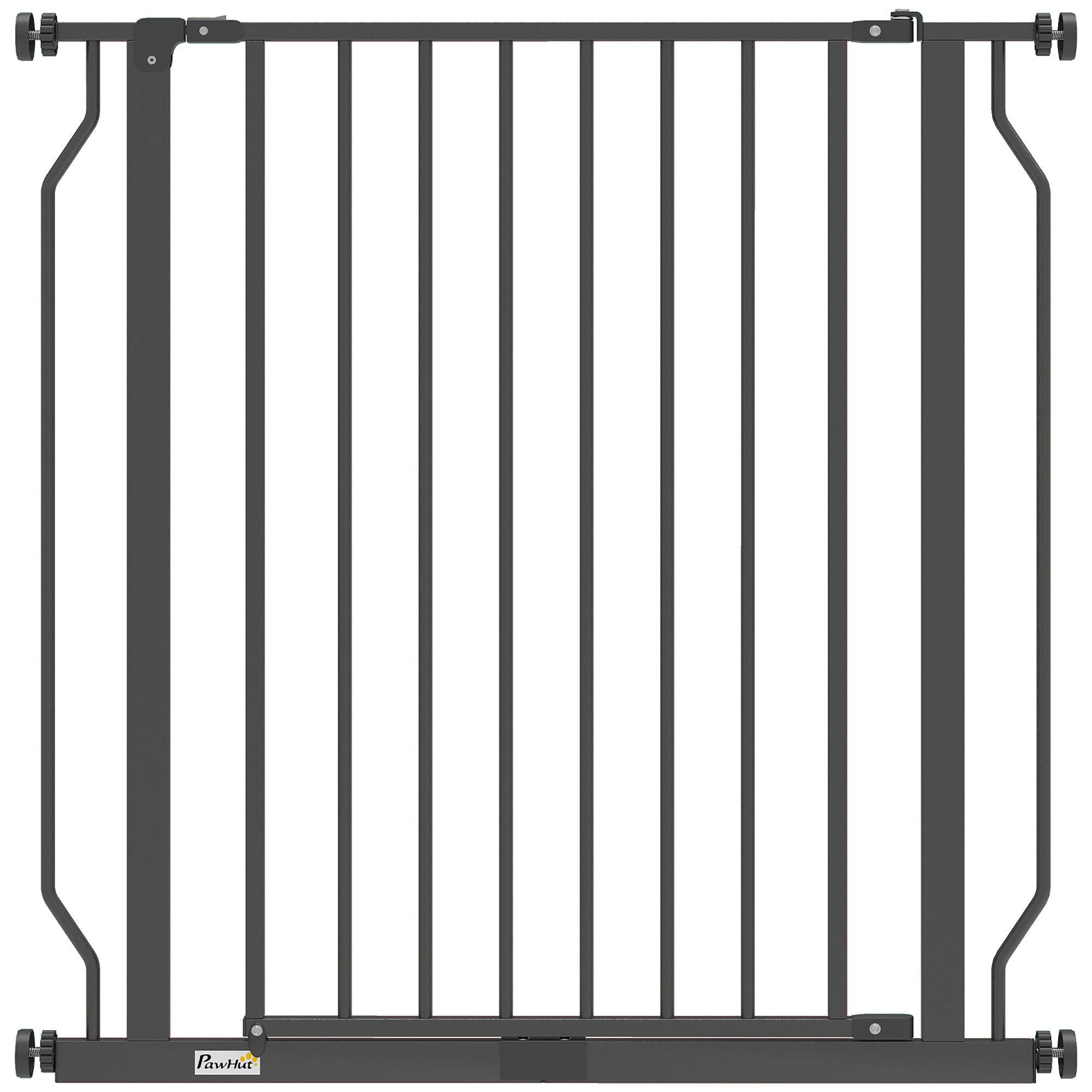 PawHut Extra Wide Dog Gate, with Door Pressure, for Doorways, Hallways, Staircases - Black 