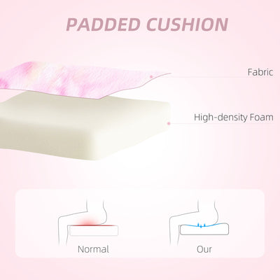 HOMCOM Fuzzy Office Chair with Bunny Ears, Faux Fur Swivel Desk Chair, Armless Makeup Vanity Chair with Adjustable Height for Bedroom, Study Room, Colourful 