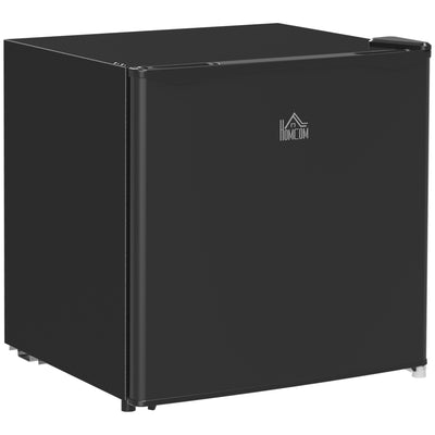 HOMCOM 46 Litre Table Top Mini Fridge, Small Fridge with Ice Box, Reversible Door, Adjustable Temperature and Legs for Bedrooms, Home Office, Black 