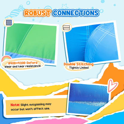 AIYAPLAY 8 in 1 Inflatable Bounce House with 680W Blower, Slide, 2 Pools, Basketball Hoop, Climbing Wall, Water Gun, Ring Toss