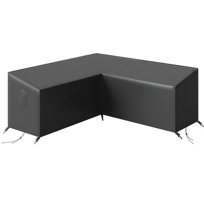 Outsunny V-Shaped Patio Furniture Cover, Waterproof Outdoor V-Shaped Sectional Sofa Cover, Anti-UV with Air Vent, Black 