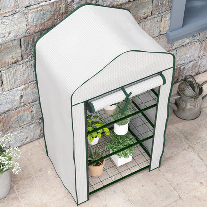 Outsunny Three-Tier Mini Greenhouse - White 