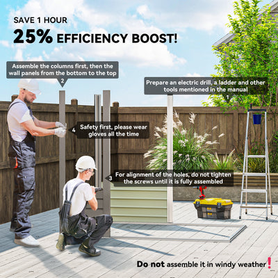 Outsunny 4 x 6ft Galvanised Metal Garden Shed, with Locking Door - Grey 
