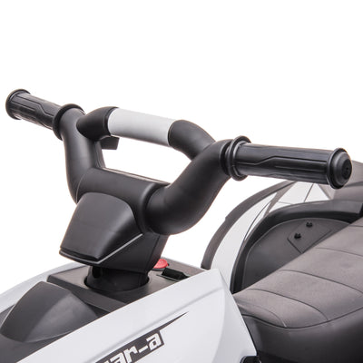 HOMCOM 12V Ride-On Quad Bike w/ Music, Horn, for Ages 3-5 Years - White 