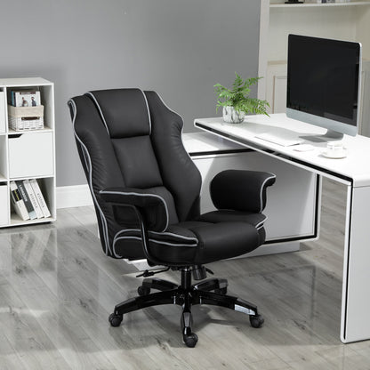 Vinsetto Executive Office Chair, PU Leather High Back Desk Chair with Height Adjustable, Reclining Swivel Computer Chair for Home, Black 