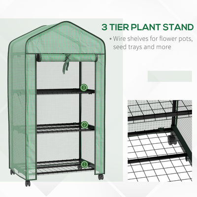 Outsunny Three-Tier Mini Greenhouse - Green 