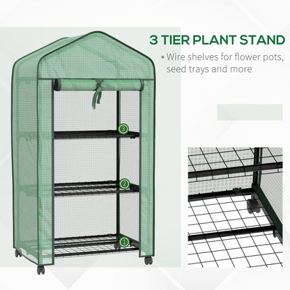 Outsunny Three-Tier Mini Greenhouse - Green 
