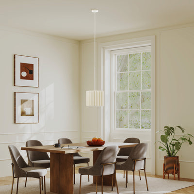 HOMCOM Linen Pendant Light, Modern Wave Ceiling Light Shade, E27 Lampshade for Living Room, Bedroom, Kitchen, Hallway, White 