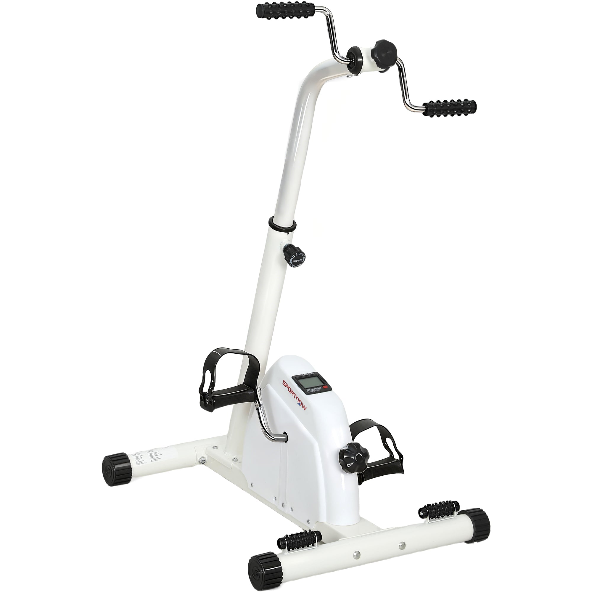 SPORTNOW Seated Pedal Exerciser with Dual Massage and Adjustable Height 